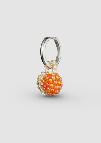 Mini Shiny Orange Earring - Silver