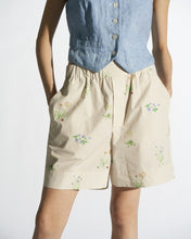 Floral Poplin Shorts - Powder