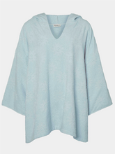 Hooded Poncho Sunny Towelling - Ice Blue