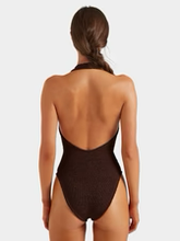 Adriana Beaded Swimsuit - Metallic Chocolate