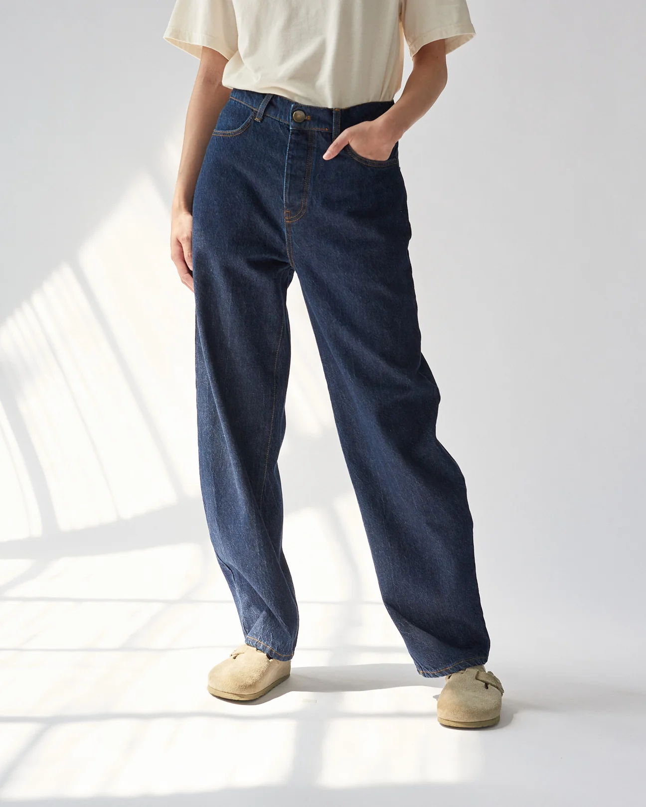 Hemp barrel jeans - Deep Blue