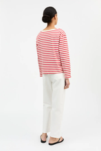 Marron Oversized Blouse - OffWhite/Red