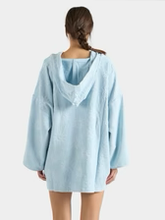 Hooded Poncho Sunny Towelling - Ice Blue