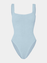 Square Neck Swimsuit - Metallic Blue