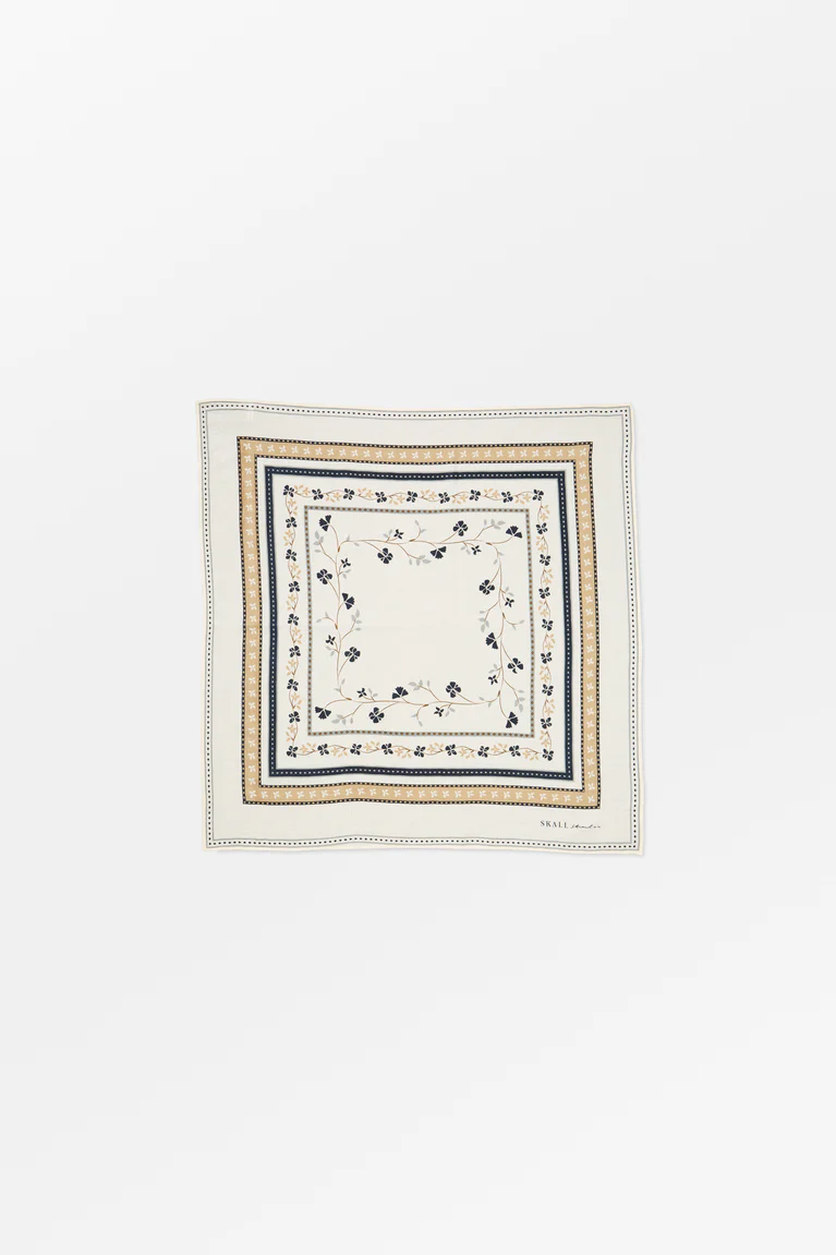 Skall Floral Scarf 55x55 - Ivory
