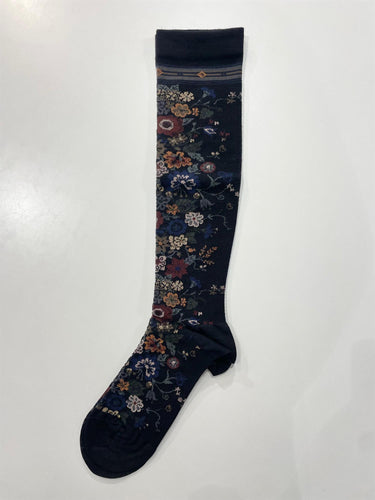 Happy Flower High Socks - Black