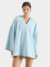 Hooded Poncho Sunny Towelling - Ice Blue