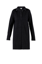 Gry Wool Polo Dress - Black