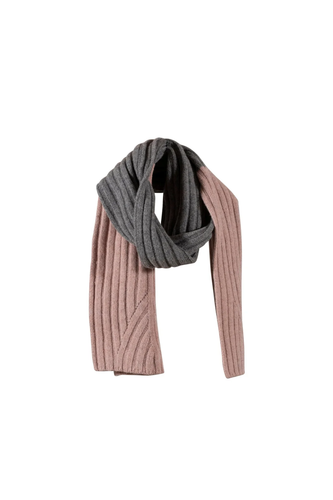 Fabienne Lambwool Knit Scarf - Old Rose Melange