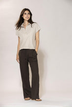 Lisbeth Short Linen Shirt - ChalkMelange