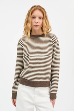 Cameron Jumper - White/BrownStripe