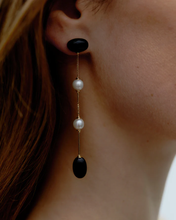 Dualism Long Earrings - Black Onyx