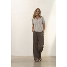 Ellis Linen Polo Knit - ChalkMelange