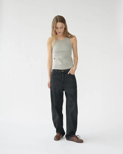 Hemp/Cotton Barrel Jeans - Washed Black
