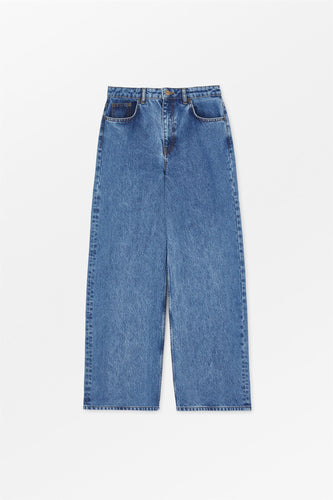 Willow Wide Jeans - Washed mid blue