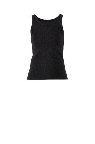 Gudrun Wool Rib Tank Top - Iron Grey Melange
