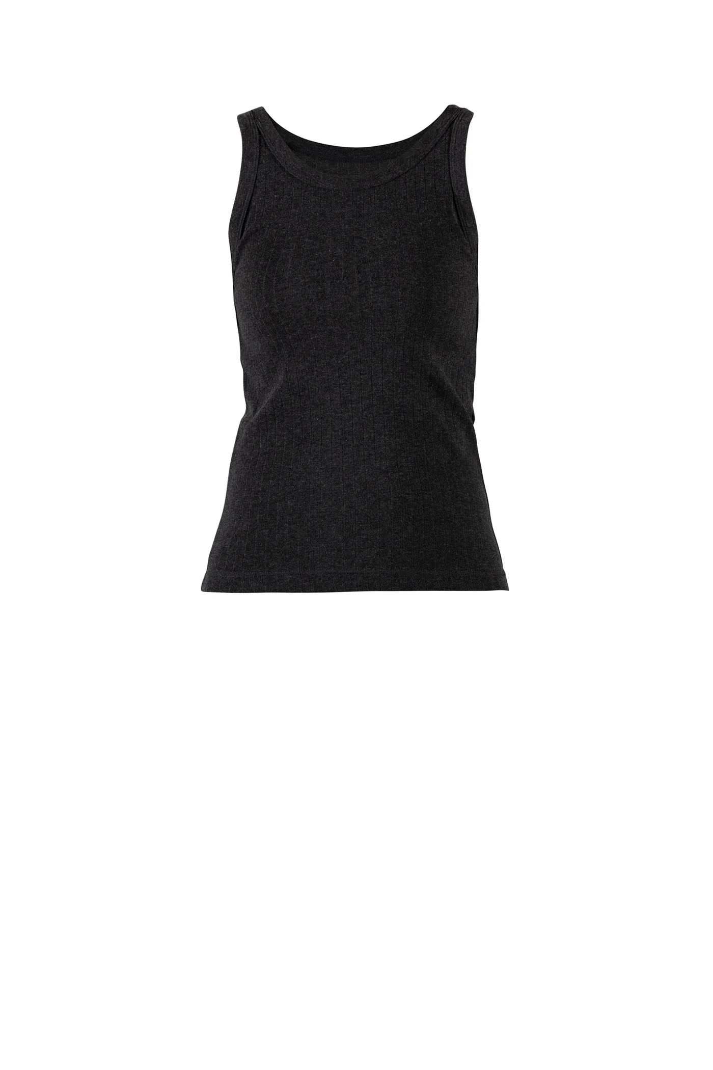 Gudrun Wool Rib Tank Top - Iron Grey Melange
