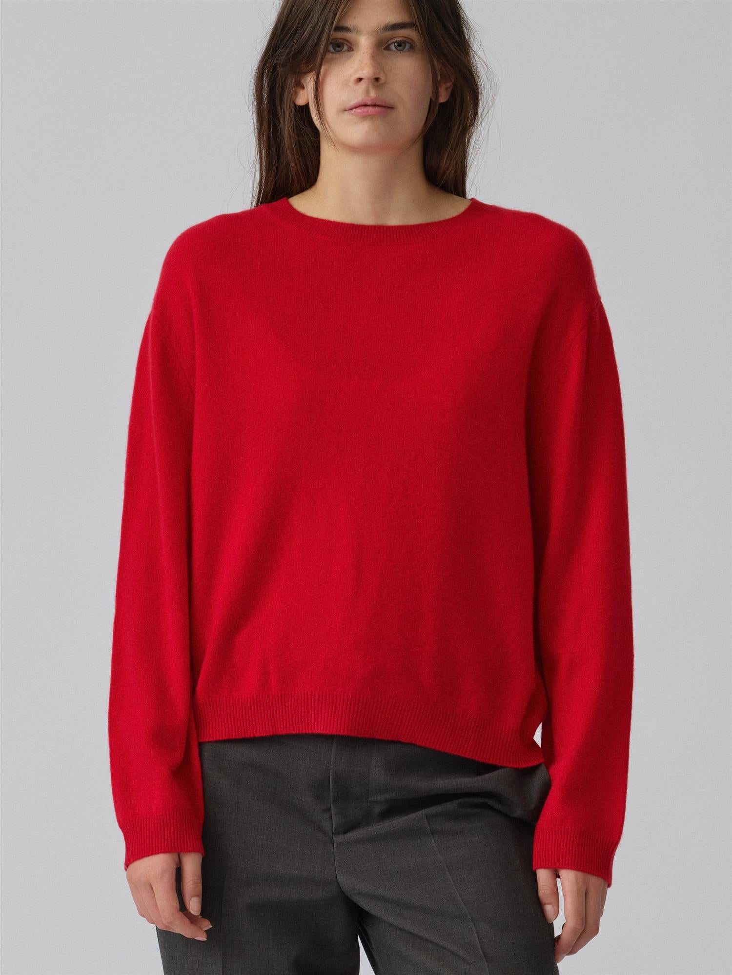 Women's Oversized Roundneck - Red