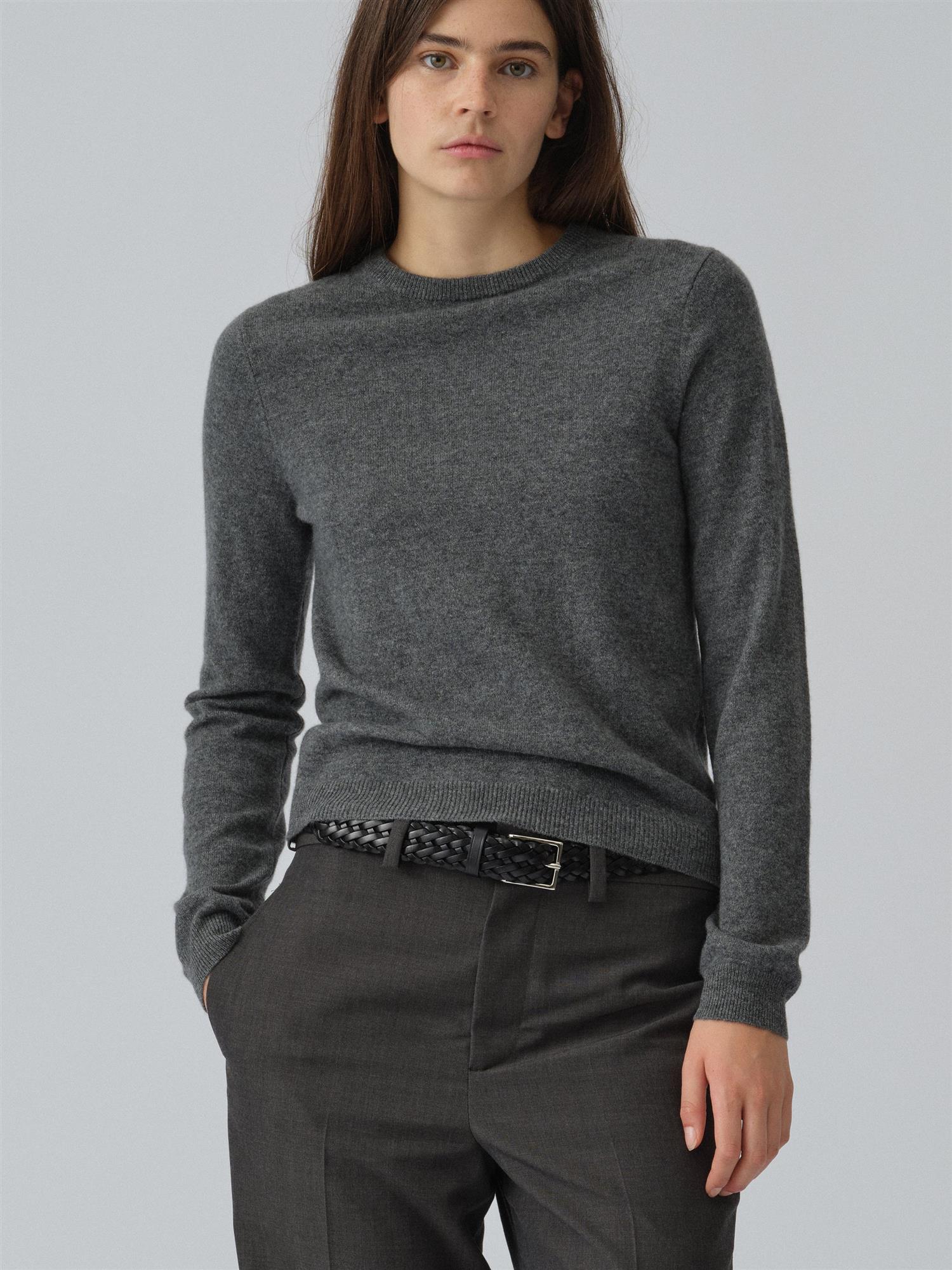 Womens Fitted Roundneck - Heather Grey