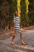 Jessica Dress - Ecru/NewNavy