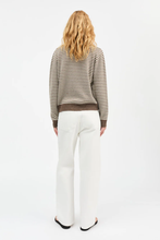 Cameron Jumper - White/BrownStripe