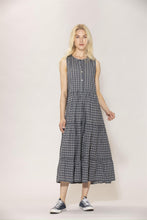 Dalene Check Dress - Dusty Navy Check