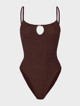 Mia Beaded Swimsuit - Metallic Chocolate