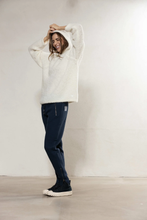 Cat Boucle Knit Hoodie - Ecru