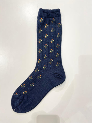 Flower Stripe - Navy