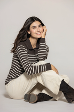 Franceska Striped Wool Knit - Chocolate Melange