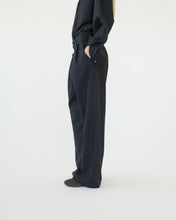 Fine Wool Wide Box Pants - Navy