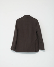 Linen Straight Blazer - Brown