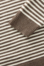 Cameron Jumper - White/BrownStripe