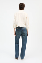 Sharon Straight Jeans - Washed Dark Blue