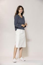 Lizzie Striped Skirt - Cream/DustyNavy