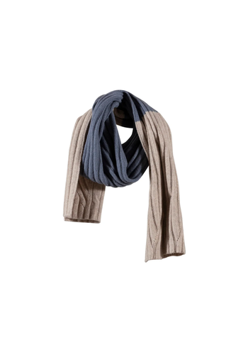 Fabienne Lambwools Knit Scarf - Chalk melange