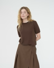 Merino Knit T-Shirt - Brown