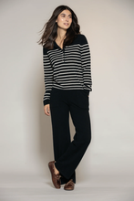 Franceska Striped Wool Knit - Black