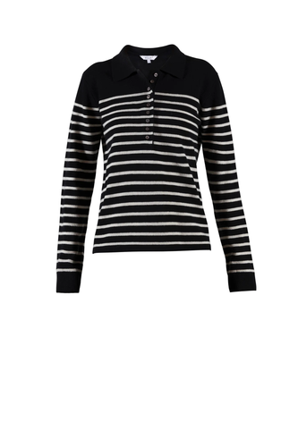 Franceska Striped Wool Knit - Black