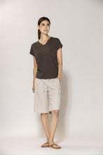 Lisamarie Linen Bermudas - ChalkMelange