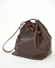 Leather Bucket Bag - Brown