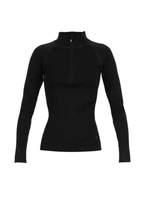 Carola Thin Merinowool 1/2Zip Knit - Black