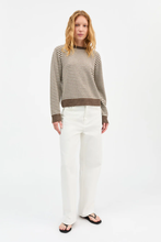 Cameron Jumper - White/BrownStripe