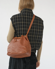 Leather Bucket Bag - Cognac
