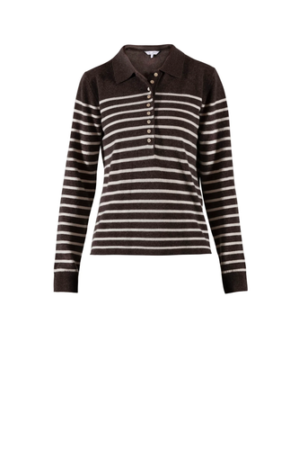 Franceska Striped Wool Knit - Chocolate Melange