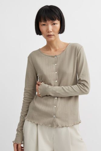 Edie Cardigan - Stone Moss