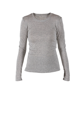 Gunver Wool Rib LS Tee - SilverGrey