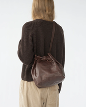 Leather Bucket Bag - Brown