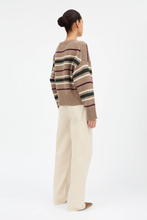 Cannes Jumper  - LightBrown/Green/Winestripe