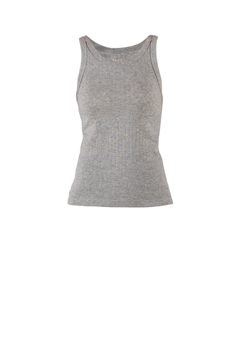 Gudrun Wool Rib Tank Top - SilverGrey Melange